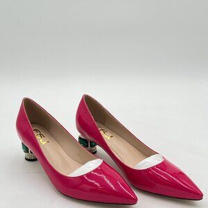 FSJ Women Bridal Pointed Toe Chunky Block Low Heel Crystal Pumps Slip on Wedding